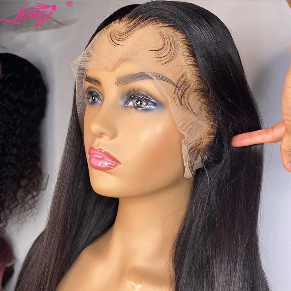 Glueless Brazilian 30 Inch Bone Straight Lace Front Human Hair Wigs For Women 13x4 Lace Frontal Human Hair Wig Closure Wig
