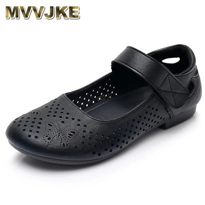 

MVVJKESummer fashion women leather shoes woman loafers slip On casual flats shoes Ladies Comfortable Beach Outdoor Women Shoes