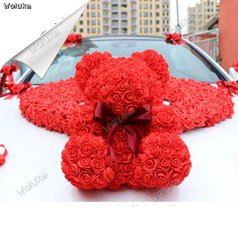 PE rose bear master свадебное оформление автомобиля набор узел свадебный автомобиль команда украшения медведь оформление брака CD50 Q03