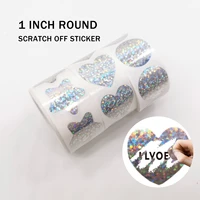 300pcs 1inch round dot laser scratch off stickers heart star 2525mm labels tickets promotional games