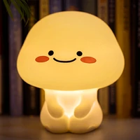 creative night light usb rechargeable silicone timing bedroom bedside lamp for children with sleeping and shooting light gift