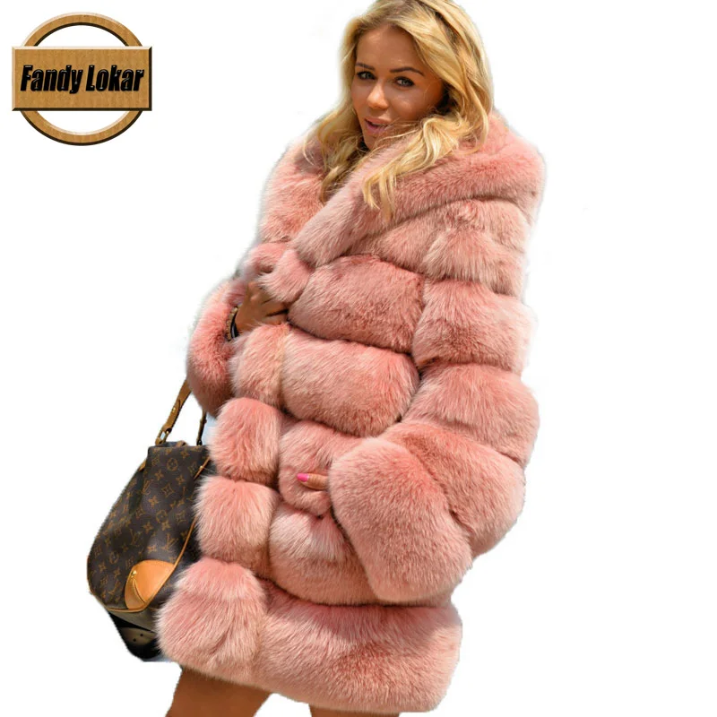 Шуба из натурального Лисьего меха fandy lokar зимняя женская шуба с