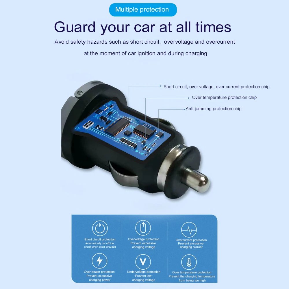 

Car USB Charger for BMW Universal FOR F10 F15 F16 F25 F26 F30 E90 F01 G30 G50 USB Quick Dual Cigarette Lighter Adapter Ports