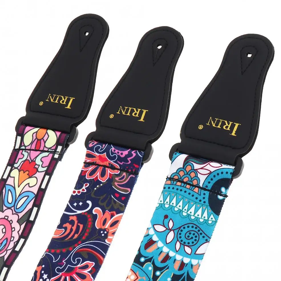 

Adjustable Printing Guitar Strap Guitar Accessories with National Style Flowers Pattern 3 Colors Optional for Guitar/Bass