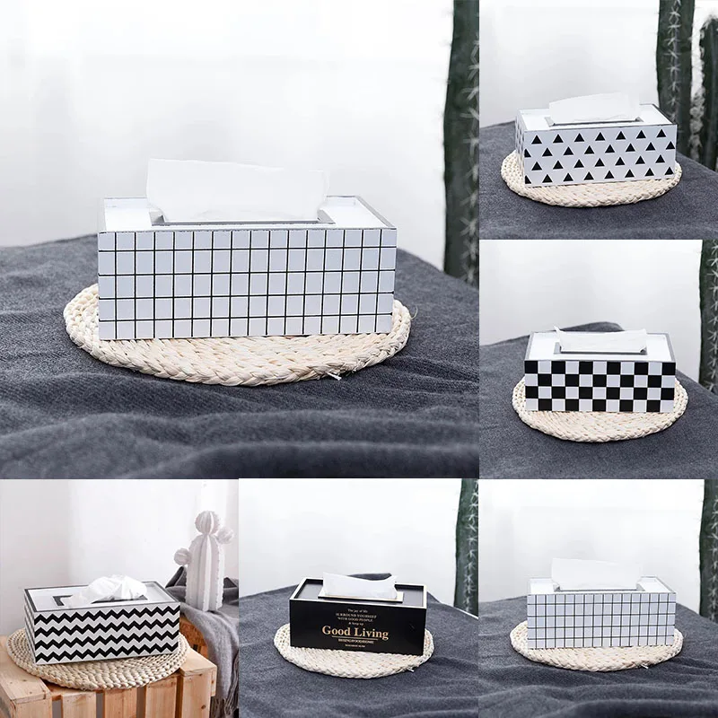 Wood Tissue Box Home Bathroom Toilet Paper Napkins Holder Car Storage Bags | Дом и сад