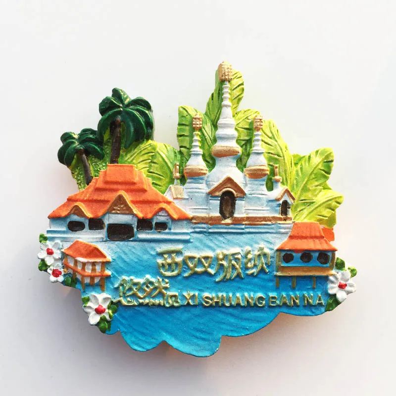 

Yunnan Xishuangbanna China landscape hand-painted tourism commemorative decoration crafts creative fashion gift