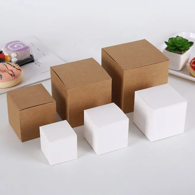 50 шт. крафт/белые подарочные коробки украшение для тортов упаковочная бумага