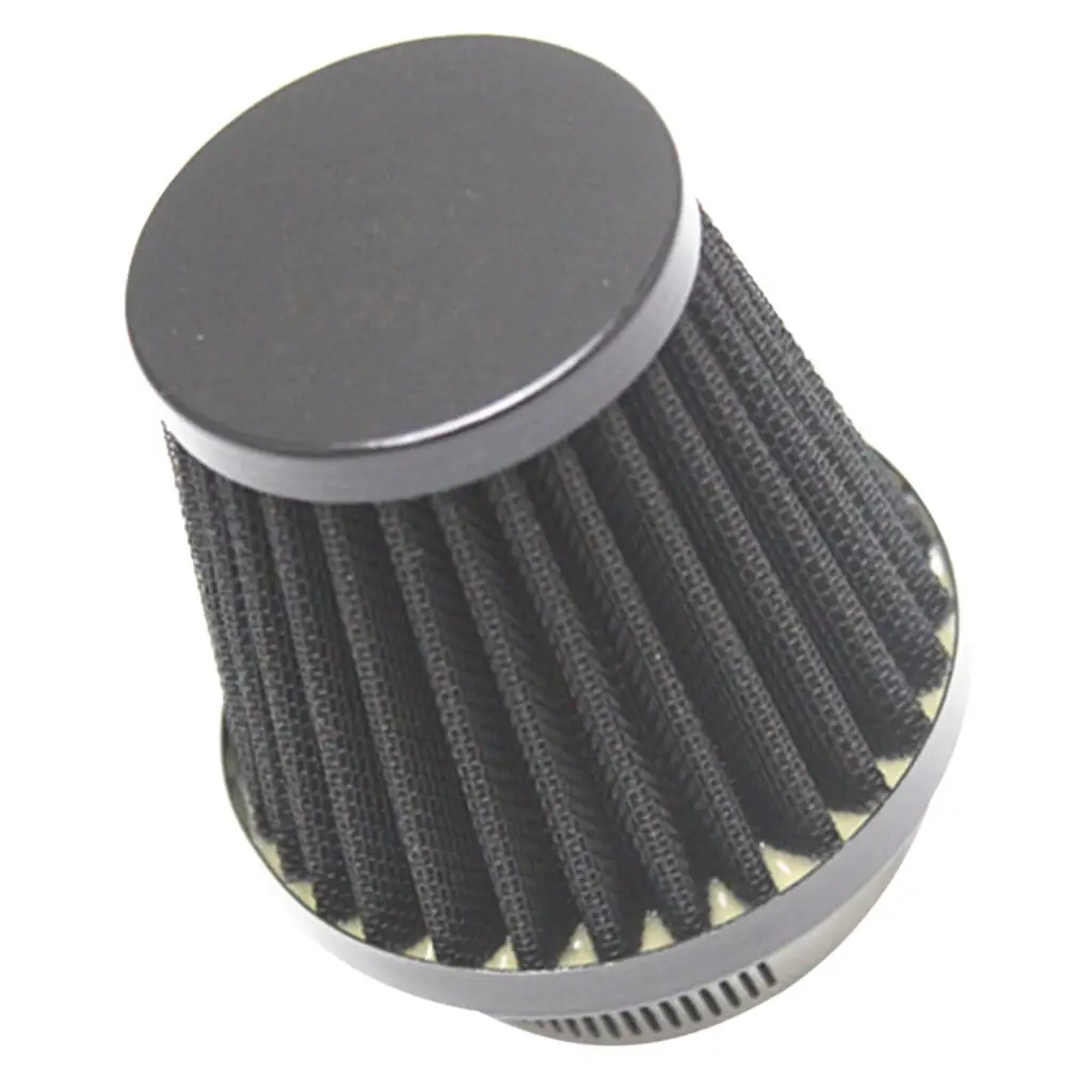 

60mm Motorcycle Dirt Bike Black Cone Air Intake Filter Cleaner w/ Clamp Ring