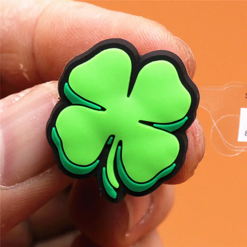 Single Sale Original Shoe Decoration Cute Cactus Clover Meteor Durian PVC Shoe Charms Accessories for Croc Buckle Jibz Kids Gift