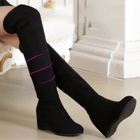 boots women autumn winter booties ladies fashion wedge boots shoes over the knee thigh high suede long boots