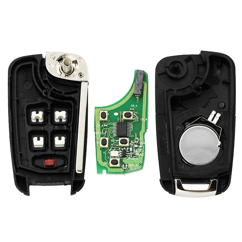 

2/3/4/5 Button Folding Flip Remote Key Car Remote Key Chip For Chevrolet 433MHz ID46 Aveo Cruze Orlando Malibu HU100 Uncut Blade