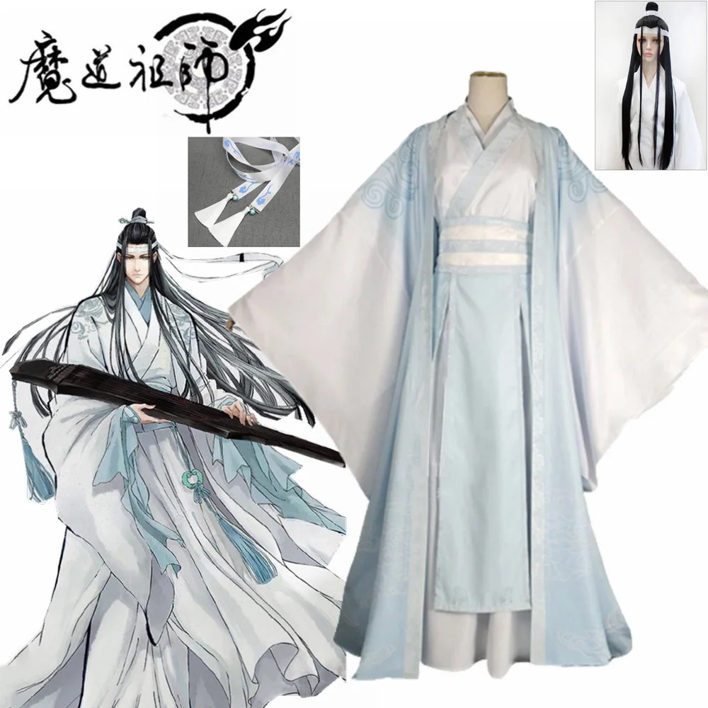 

Lan Wangji Cosplay Costumes Mo Dao Zu Shi Original LanZhan Ancient Costume Wig Grandmaster of Demonic Cultivation Costume Unises