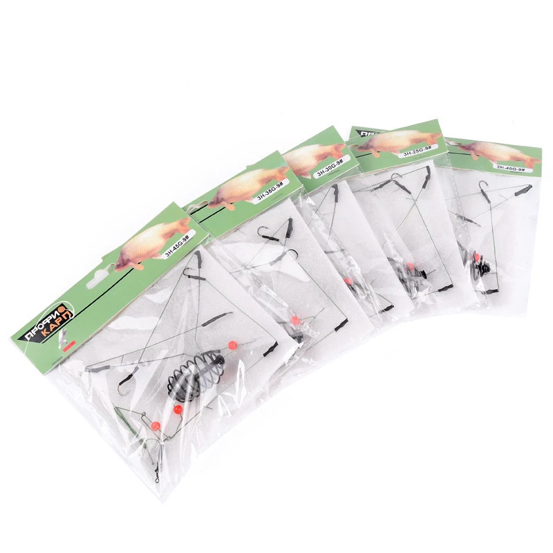 

2021 Wholesale 25G/30G Fishing Bait Cage Bait Lure Copper Trap Basket Feeder Holder With Hooks Carp Fishing Tackle Accessories