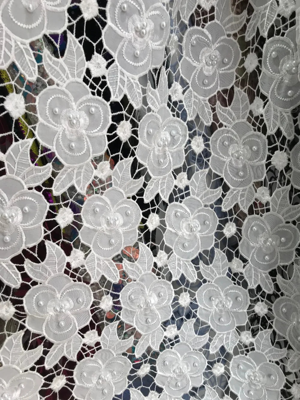 

Embroidery African French Lace Fabric High Quality Beaded Tulle Lace Fabric,2018 French Lace Fabric For Wedding