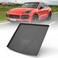muchkey tpe trunk mat for porsche cayenne suvcoupee hybrid 2019 2020 car waterproof custom rubber 3d cargo liner accessories