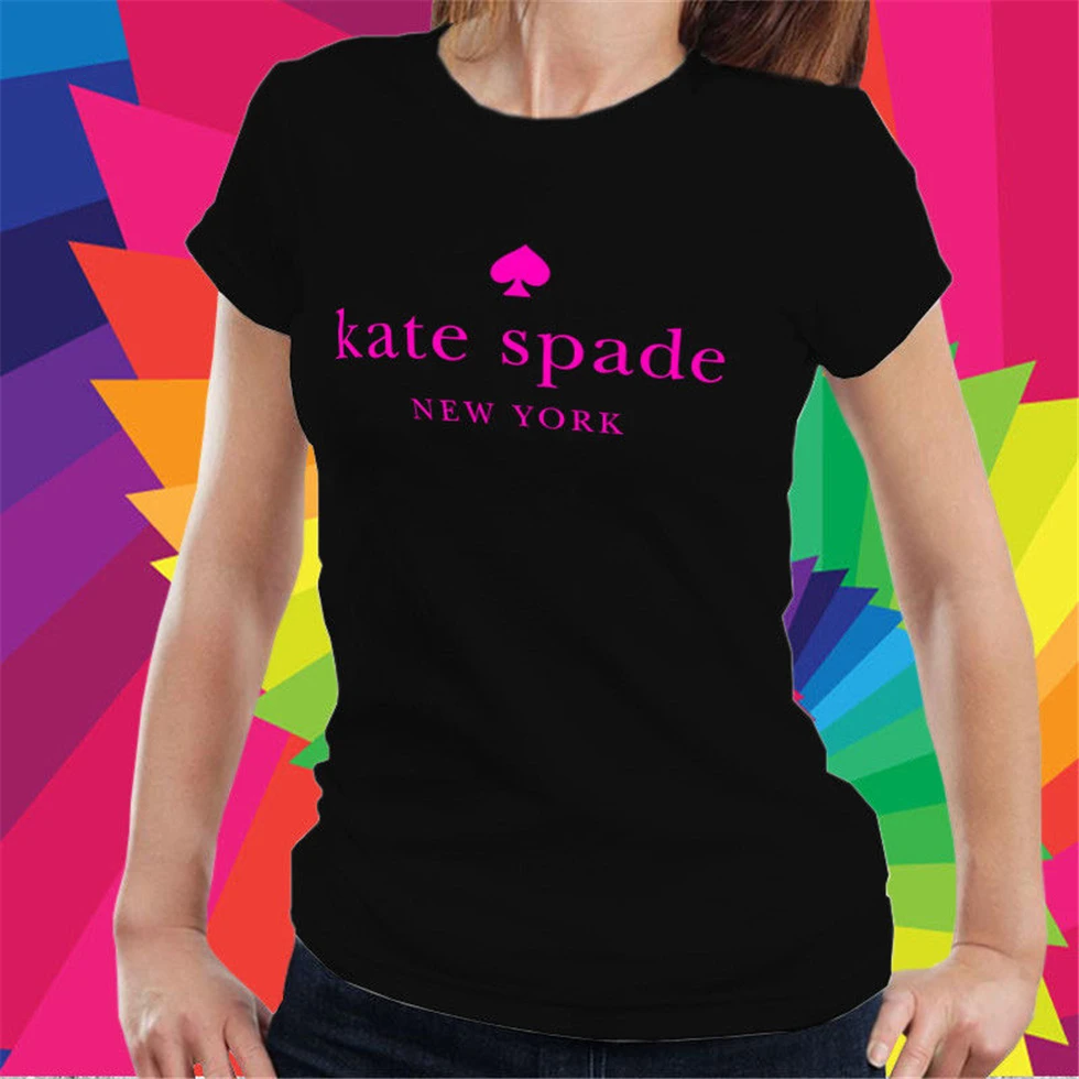 Kate2019Spade Logo New York Fashion Brand Pink Woman T-Shirt S M L Xl Asian Size Harajuku Hip Hop Tee Shirt |