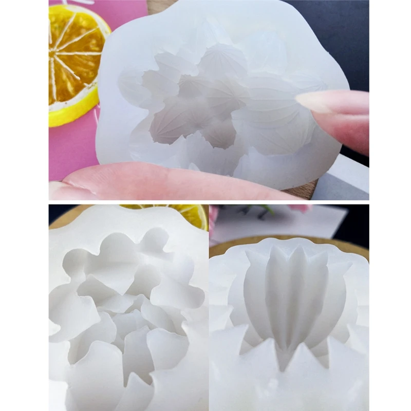 

4 Pcs Succulents Cactus Epoxy Resin Mold DIY Crafts Candle Wax Soap Clay Casting Tool Home Decorations Silicone Mould