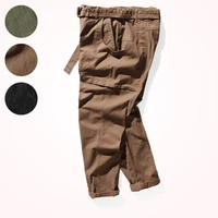 american casual overalls men s fashionable stretch worn looking washed out baggy straight trousers