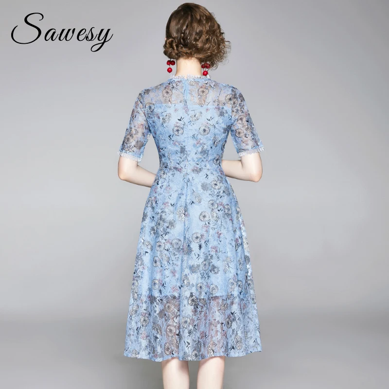 Элегантные кружевные плиссированные вечерние платья миди Европейское женское