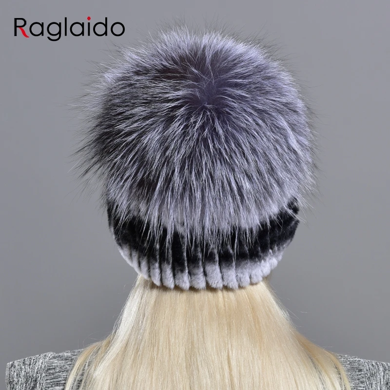 winter women hats fox rabbit fur pompom skullies beanies warm elastic fashionable fluffy thick outdoor stylish natural fur hats