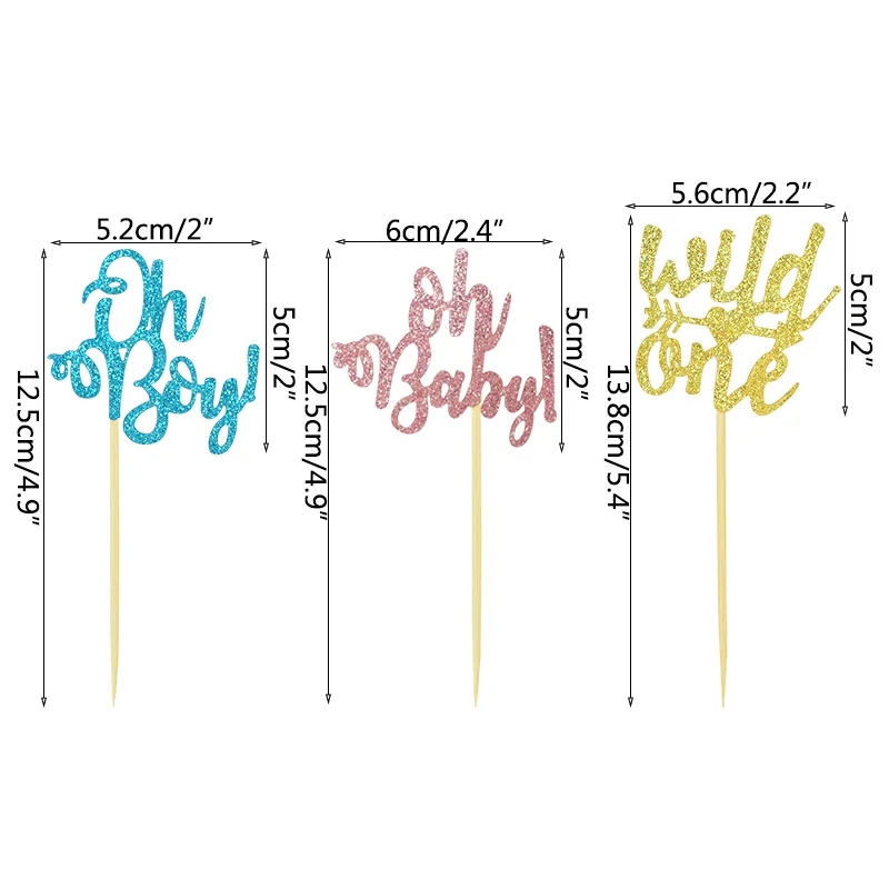 Топпер для торта на день рождения блестящий золотой красный синий топ флаг