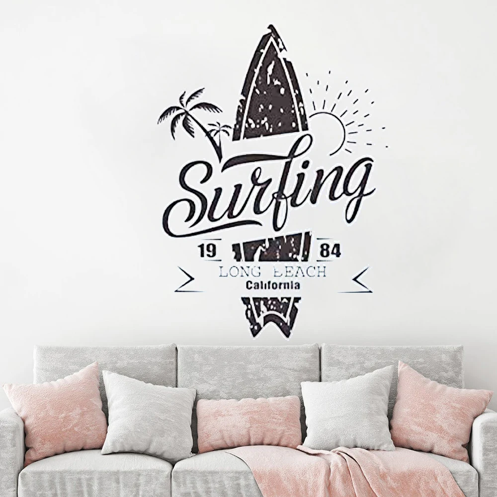 Серфинг Палм-серфинга Наклейки на стены Surfer мальчик настенные наклейки