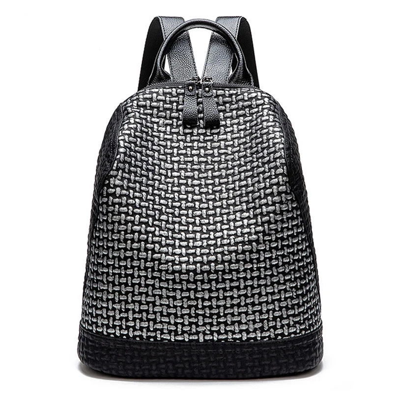 

Korean Leisure Soft Leather Backpack Women Popular Panelled Girl Schoolbag High Quality Back Pack Daily Travel Mochila