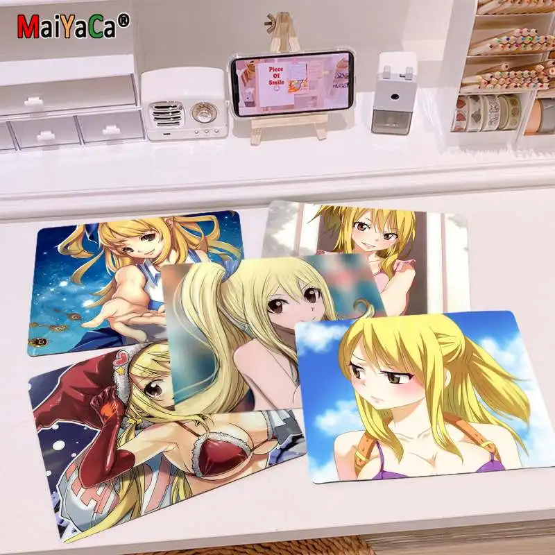 

MaiYaCa Custom Skin Fairy Tail Lucy Heartfilia sexy girl small Mouse pad PC Computer mat Top Selling Wholesale Gaming Pad mouse