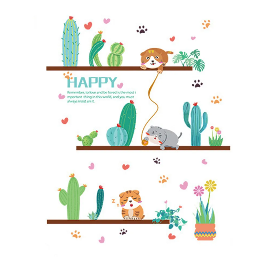 Красивая Милая кошка тема семья комната окна Настенная роспись DIY декоративная