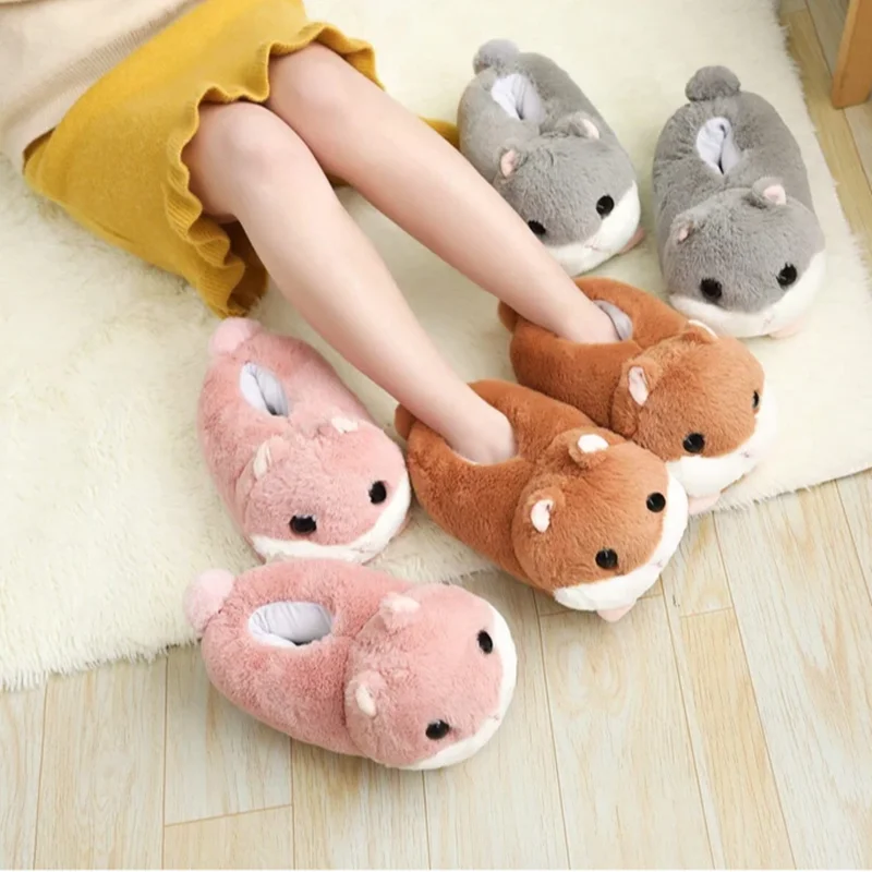 Милая мягкая плюшевая обувь для хомяка игрушка очень теплая женская дома милая