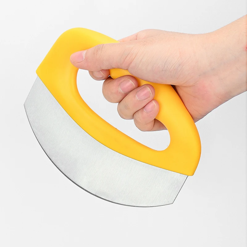 Stainless Steel Ring Cutter for Pizza Cheese Multi-function Curved Chopper with Protective Lid 1/2 Pack MUMR999 | Дом и сад