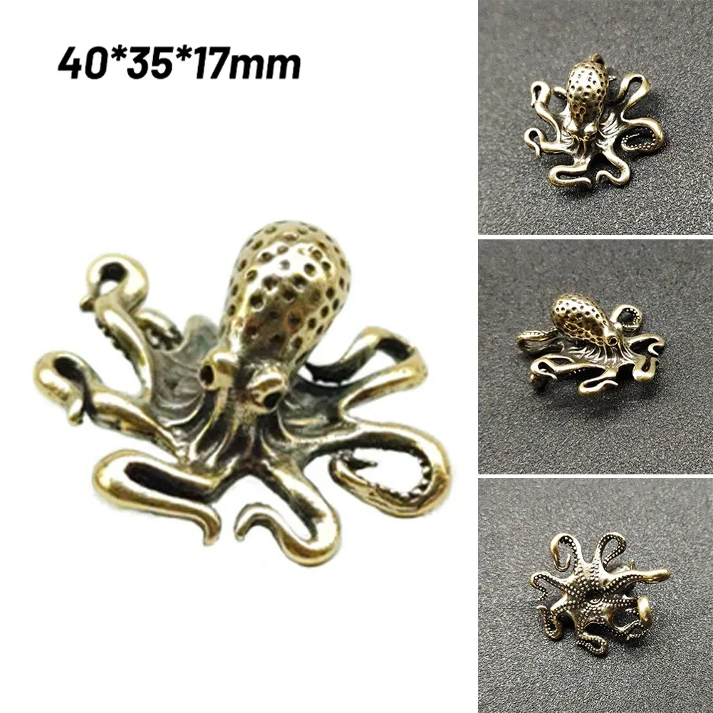 

1pc Figurines Brass Octopus Octopus 20g Ornaments 40*35*17mm Pure Copper Octopus Tea Ceremony Accessories