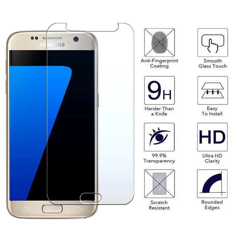 3 шт. Защитное стекло для Samsung Galaxy S7 S6 | Мобильные телефоны и аксессуары
