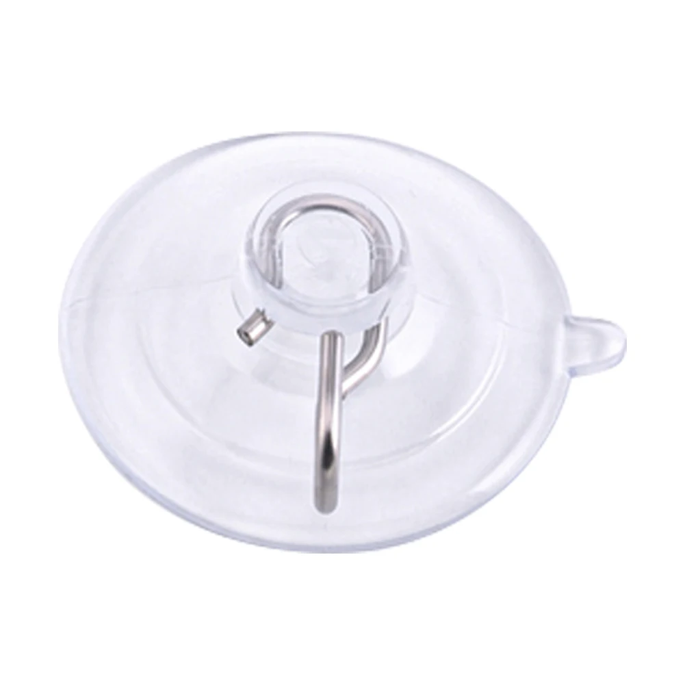 

6pcs Keys Suction Cup Hooks Seamless Removable Reusable Door Wall Towel Kitchen Bathroom PVC Transparent 60mm Home Punch Free