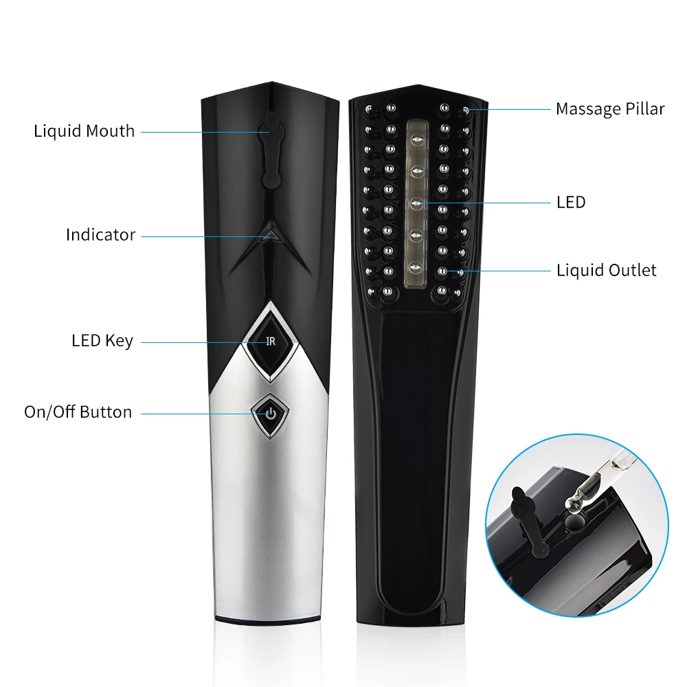 

Handheld Electric Infrared Massage Hair Comb Magic Vibration Massager Reduce Hair Loss Growth Care Treatment Hair Brush