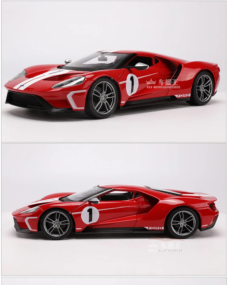1:18 Высокая литая модель машины Модель Ford GT Модель машины из сплава Модель автомобиля для детей Подарки