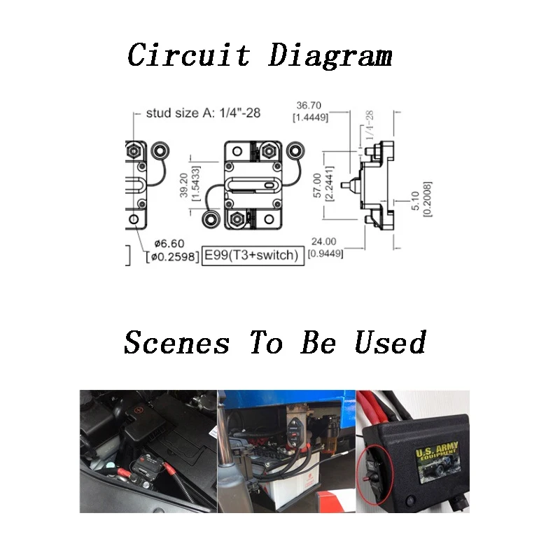 Автомобильный Автоматический выключатель 100A ручной сброс с выключателем