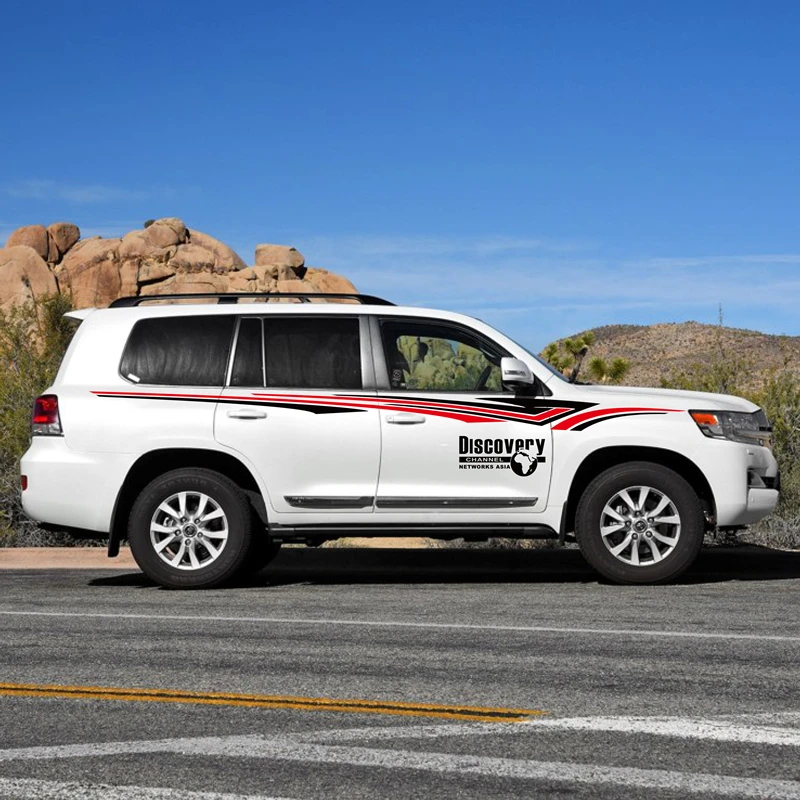

Sport Waistlines Stripes Car Sticker For Toyota Prado Land Cruiser World Map Discovery Vinyl Decals Auto Body Door Side Stickers