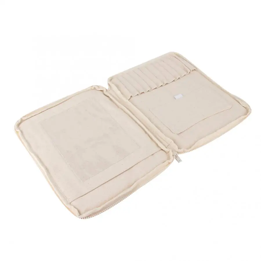 Многофункциональная сумка для кистей вместительный холщовый чехол бежевого