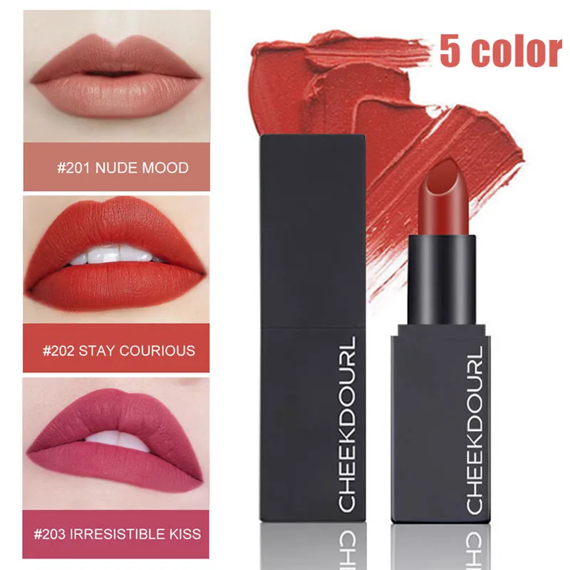 Матовые помады CHEEKDOURL 5 видов цветов водостойкая матовая помада косметика легкая