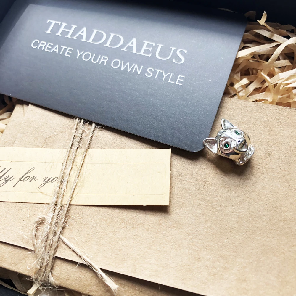 Бусины в виде кота серебряные бусины Стразы для браслета европейские ювелирные