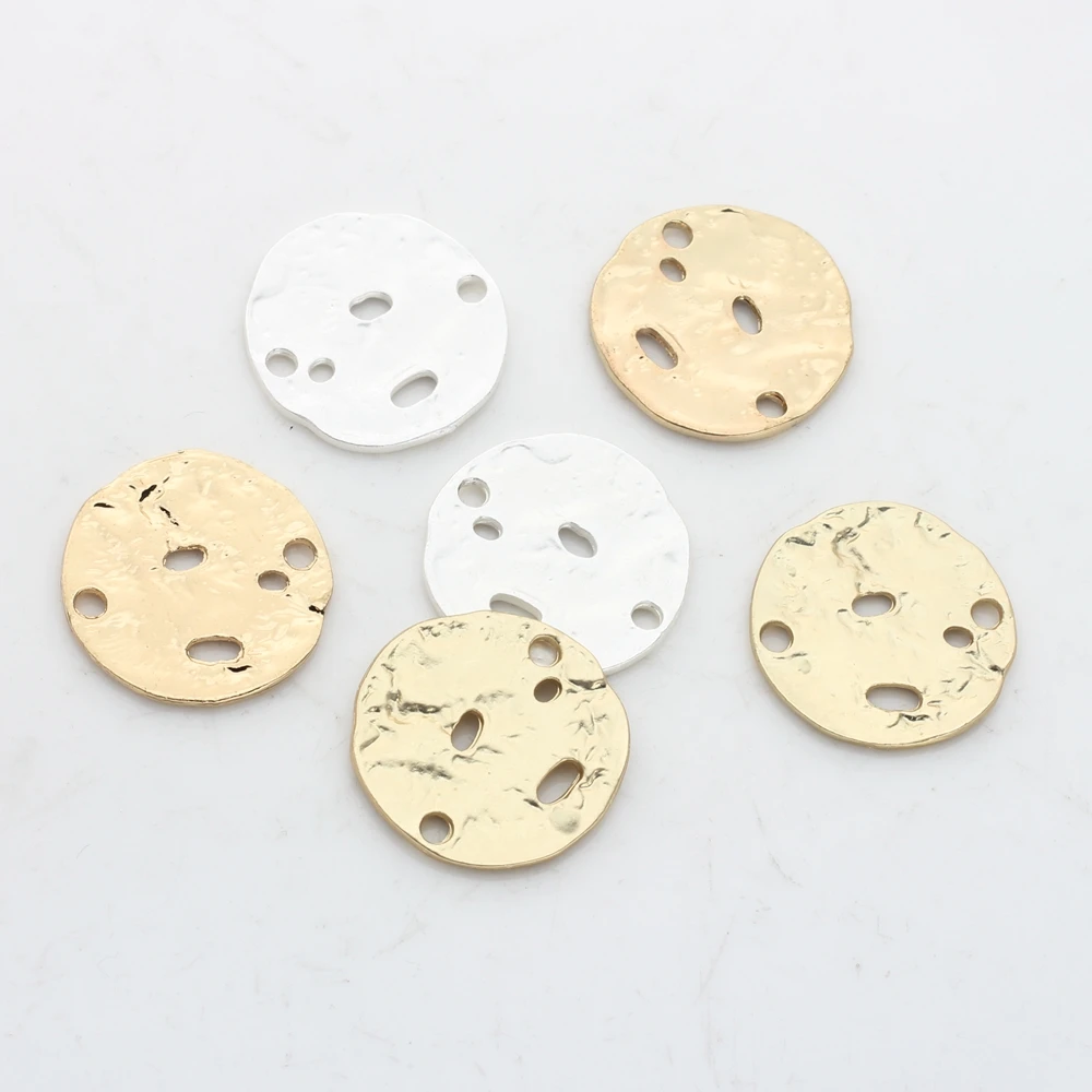 

20MM Zinc Alloy Gold Silver Round Coin Charms Pendants Connector 10pcs/lot For DIY Necklace Earrings Jewelry Accessories