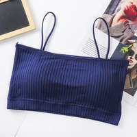 12 colors women sling crop top sexy thin breathable chest pad wearing comfortable underwear cute camis seamless bustier tube top