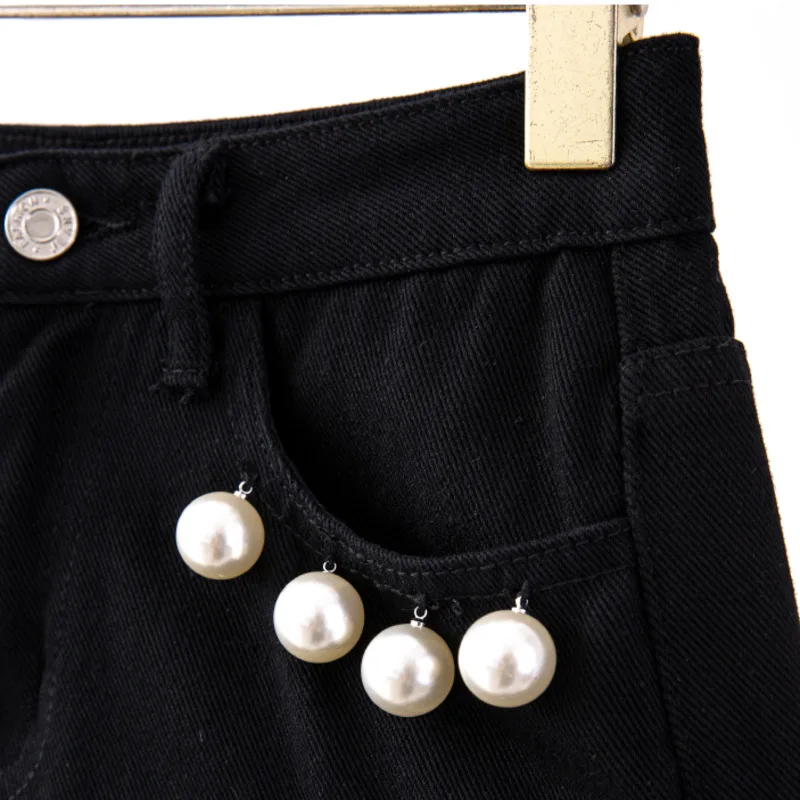 

DEAT 2021 New Slim Fit Fashion Tide Polo Neck Sleeveless Patchwork Tassel Pearls Bright Line Decoration Women Shorts Suit 7E698