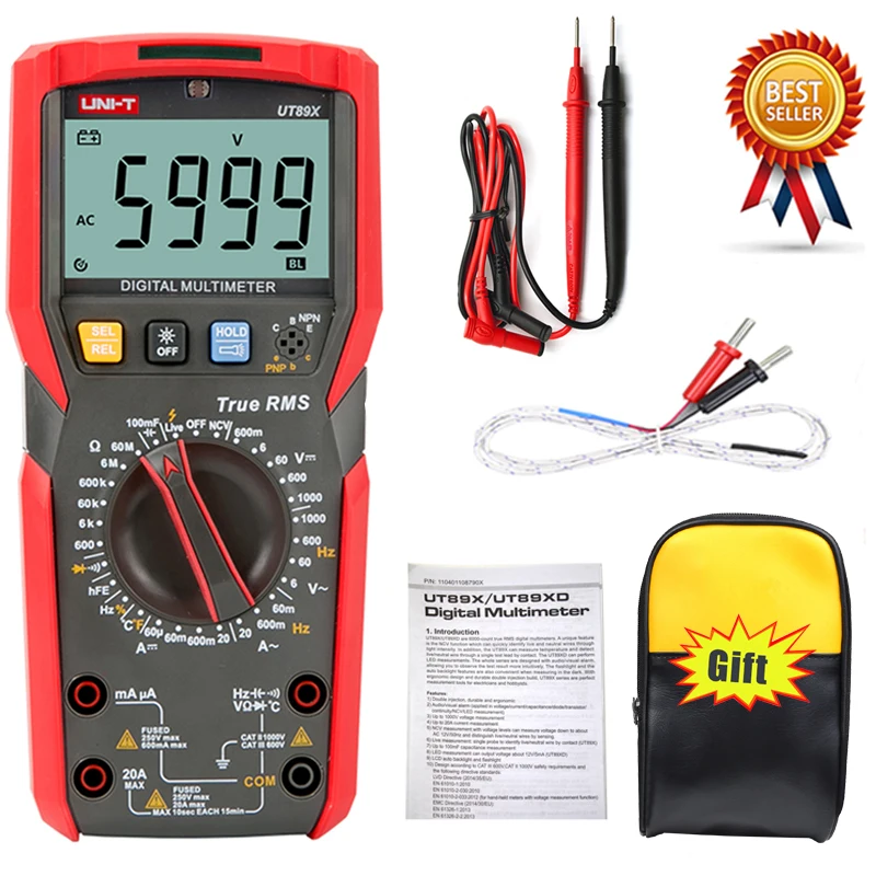 

UNI-T UT89X UT89XD Professional Digital Multimeter True RMS NCV 20A Current AC DC Voltmeter Capacitance Resistance Tester