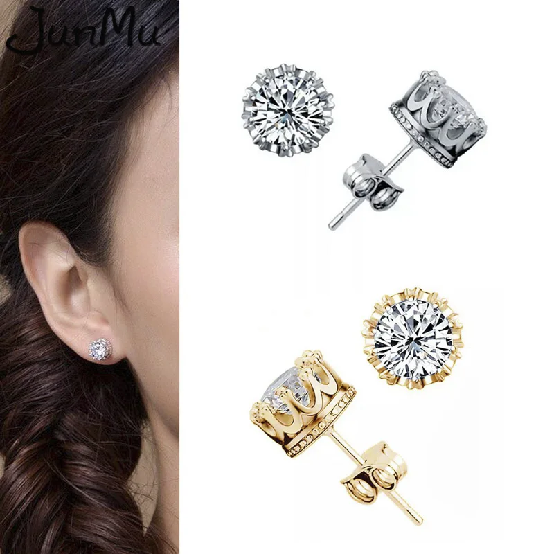 Модные женские серьги с короной золотого и серебряного цвета Brincos De Prata мужские