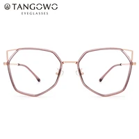 tangowo women 2020 glasses frame metal optical glasses round vintage spectacles frame fashion design myopia eyewear frame pink
