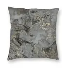 Черно-Золотая и серая наволочка с мраморной текстурой, домашняя декоративная фотодекоративная подушка для гостиной