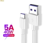 Кабель USB Type-C, 5 А, для Samsung S20, S9, S8, Xiaomi, Huawei мобильный телефон, кабель для быстрой зарядки