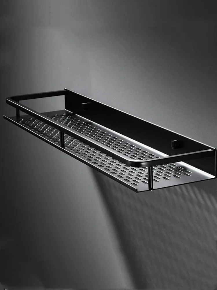 

Bathroom Shelf Black Aluminum Wall-Mounted Square Shampoo Shelf Cosmetic Shelves Kitchen Nets Shelf Storage Rack Towel Rack